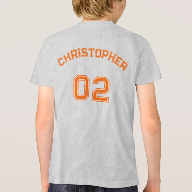 Premium Soft Tonåring Boy Player Namn Jersey Numbe T Shirt (Baksida)