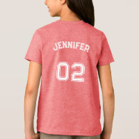 Premium Soft Tonåring Girl Player Namn Jersey Numb