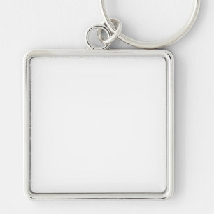 Premium Square Keychain, stor (2,00 tum) Fyrkantig Silverfärgad Nyckelring
