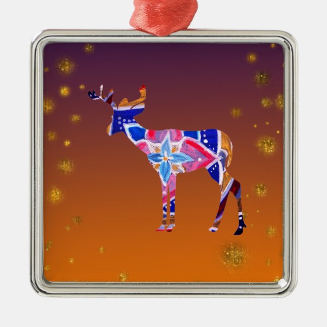 Premium Square Ornament Mandala Hjort (Framsidan)