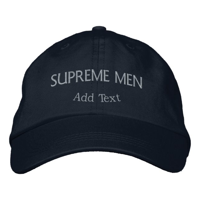 Premium Supreme Herrhatt Navy Formell Ledig Broderad Keps (Framsida)