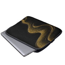 Premium Svart Guld Tech Stil Laptop Fodral