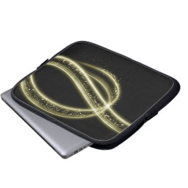 Premium Svart Guld Tech Stil Laptop Fodral