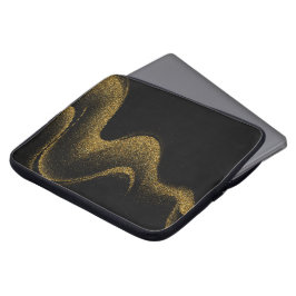 Premium Svart Guld Tech Stil Laptop Fodral