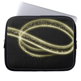Premium Svart Guld Tech Stil Laptop Fodral