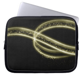 Premium Svart Guld Tech Stil Laptop Fodral