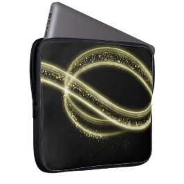Premium Svart Guld Tech Stil Laptop Fodral