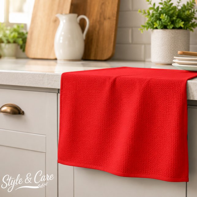 Premium Tålbar Helröd Kökshandduk Essentials (Premium Durable Solid Red Kitchen Towel Essentials)