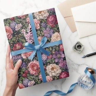 Premium tätt botaniskt blomsterarrangemang presentpapper