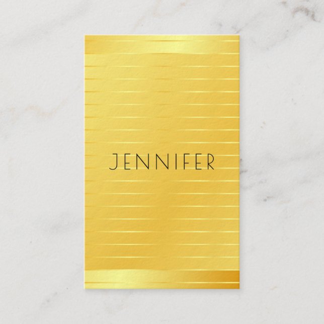 Premium Tick för den moderna Eleganten i Guld Visitkort (Framsida)