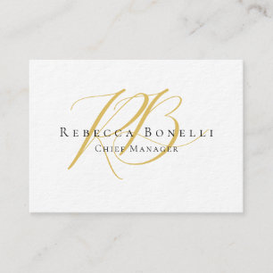 Premium Tjock Exklusiv Modern Guld Färg Monogram Visitkort