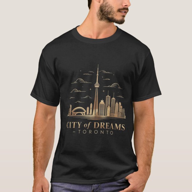 Premium Toronto - Djupblå & Guld T Shirt (Framsida)