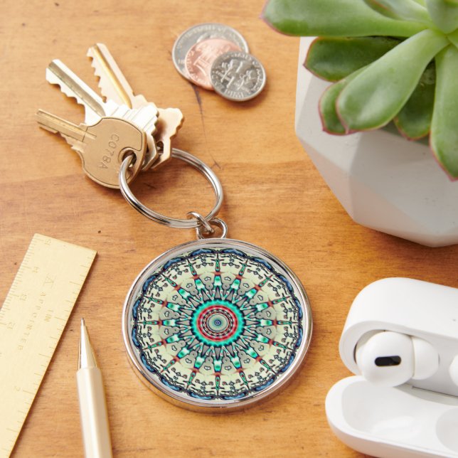 Premium Turcos Round Keychain Rund Silverfärgad Nyckelring (Skrivbord)
