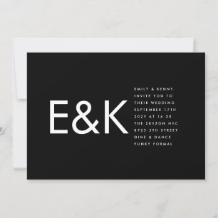 Premium Ultra-Bold Big Monogram - minimalistisk Br Inbjudningar