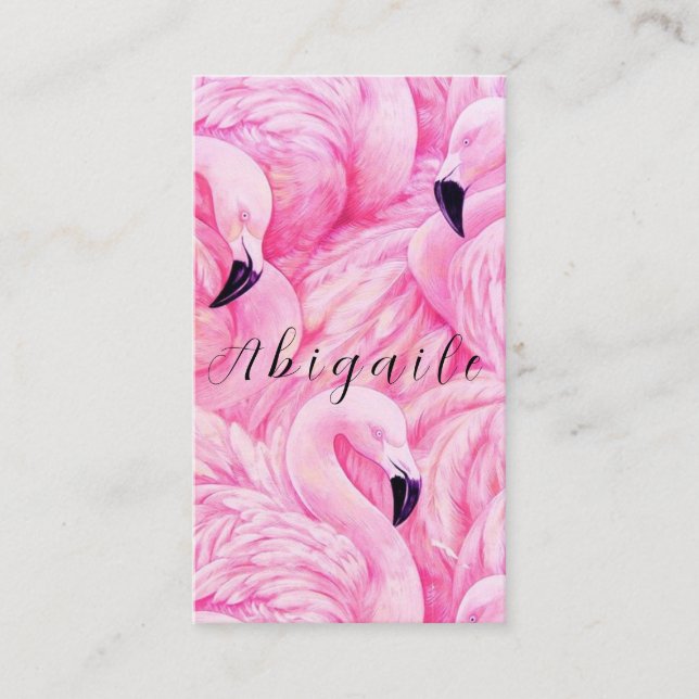 Premium Vector Flamingo Business Card Visitkort (Framsida)