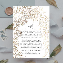Premium White och Guld Blommigt WAN Bröllop Tilläggskort