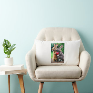 "Premium White Rabbit Photo Cushion: Add Charm to  Lumbarkudde