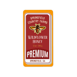 Premium Wildblomhonung Guld Food Product Adressetikett