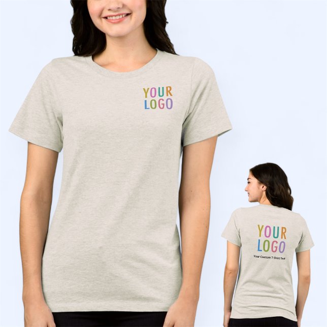 Premium Women's Beige T-Shirt Anpassningsbar Busin (MISOOK Women’s Beige T-Shirt with Logo on Chest and Back)