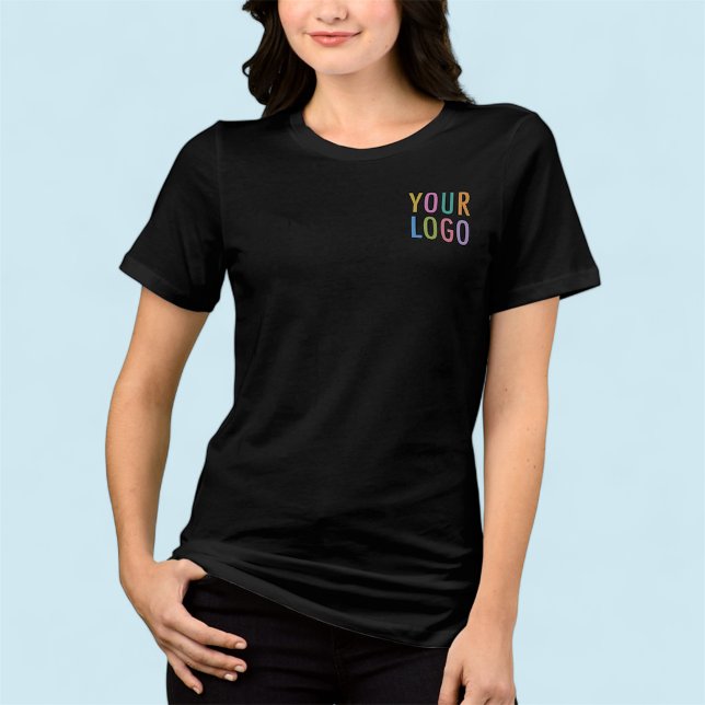 Premium Women's Black T-Shirt Anpassningsbar Compa (MISOOK Women’s Black T-Shirt with Logo on Chest and Back)
