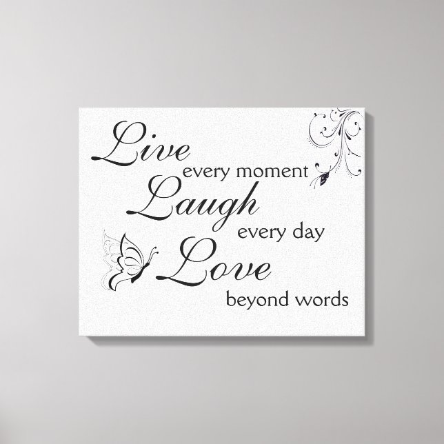 Premium Wrapped Canvas (Gloss) Live Laugh Kärlek (Framsida)
