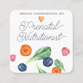 Prenatal Nutritionist Veggies Fruit Square Busine Fyrkantigt Visitkort