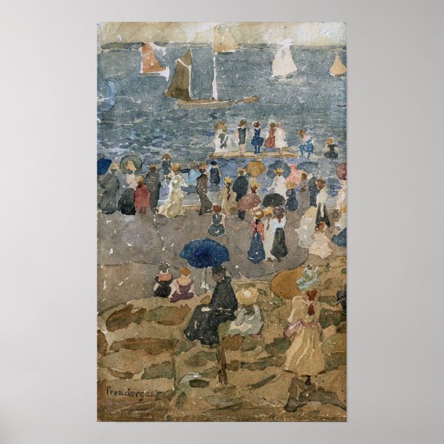 Prendergast - Beach Scene North Shore, Normandie Poster (Framsidan)