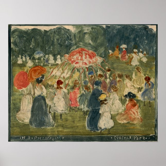 Prendergast - Central Park 1901 Poster (Framsidan)