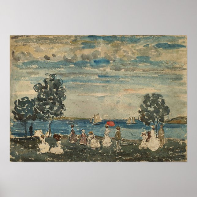Prendergast - Figurer på en strand 1910 Poster (Framsidan)