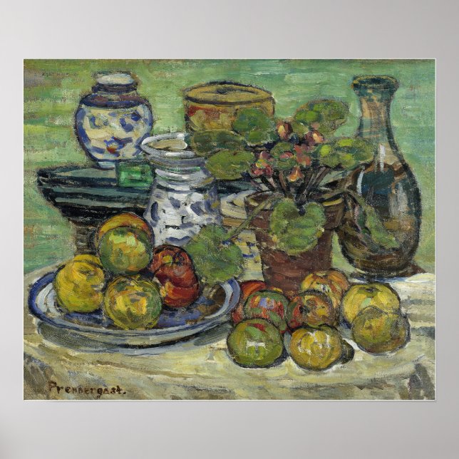 Prendergast - fortfarande liv med äpplen poster (Framsidan)
