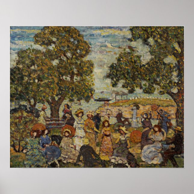 Prendergast - Landskap med figurer Poster (Framsidan)