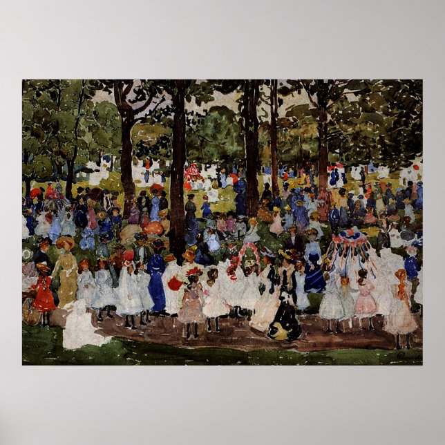 Prendergast - May Day, Central Park Poster (Framsidan)