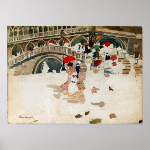 Prendergast - paraplyer i Rain Venedig Poster
