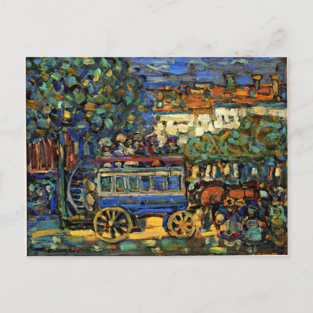 Prendergast - Paris Omnibus Vykort (Framsida)
