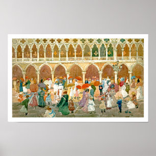 Prendergast: Solljus i St Mark kvadrerar Poster