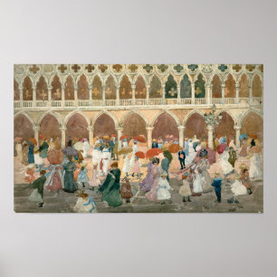 Prendergast - solljus på Piazzetta Poster
