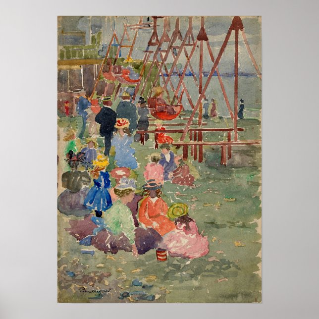 Prendergast - Swings Revere Beach Poster (Framsidan)