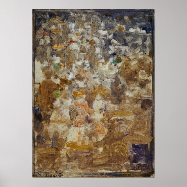 Prendergast - Utomhus Kafé Scen 1900 Poster (Framsidan)