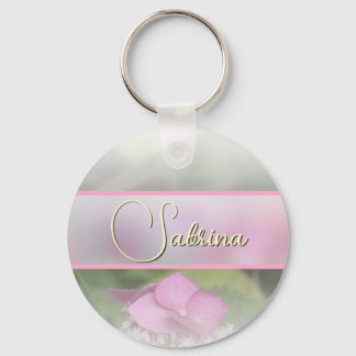 prénom personnalisé féminin Joie fleur rose vert Nyckelring
