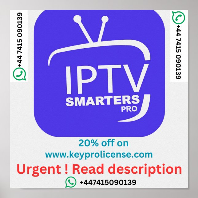 Prenumeration på 12 månader för IPTV keyprolicense Poster (Framsidan)