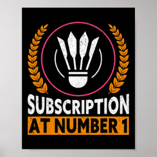 Prenumeration på nummer 1, lustigt badminton 1 poster