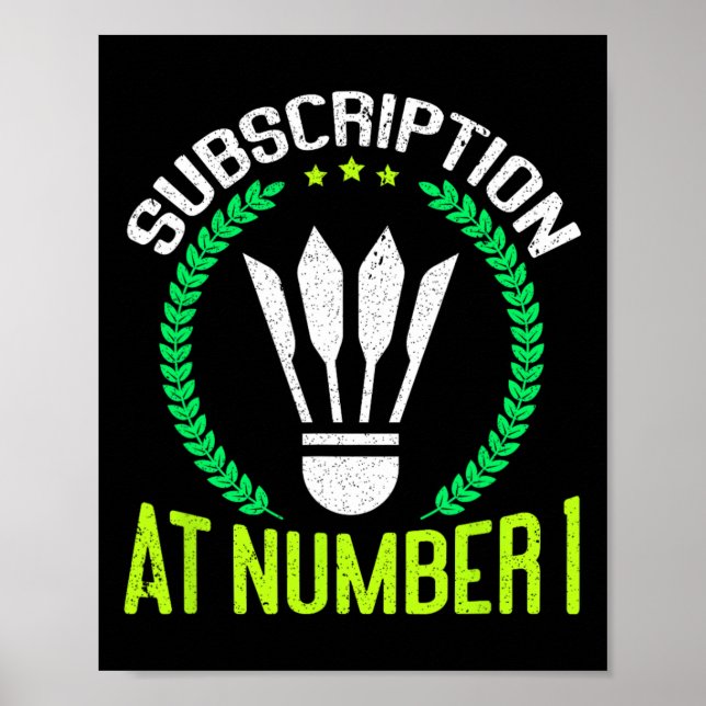 Prenumeration på nummer 1 - Lustigt badminton Poster (Framsidan)