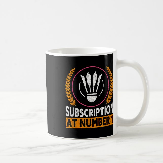 Prenumeration på roligaste badminton på plats 1 kaffemugg (Höger)