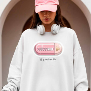 Prenumerationsknapp + Social Media Namn Influencer T Shirt