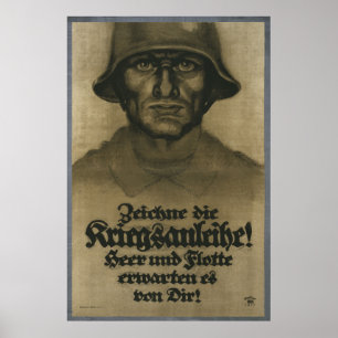 Prenumerera på den tyska poster Krig-lån WW1