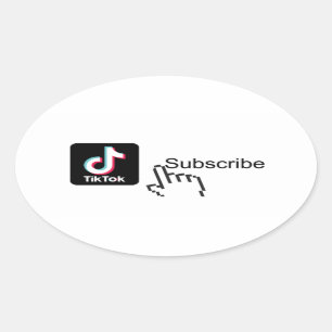prenumerera på min Tiktok-kanaldekal Ovalt Klistermärke