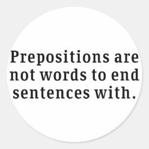 Prepositions Runt Klistermärke