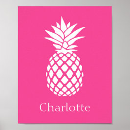 Prepparad vit ananas på rosa poster