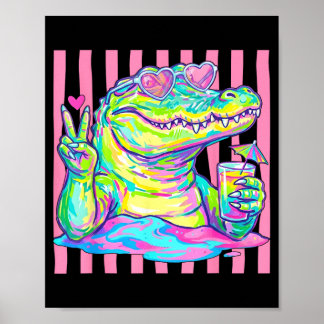 Prepparhjärtade solglasögon Ed Estetisk sommar Poster