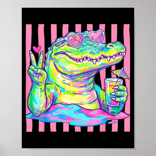 Prepparhjärtade solglasögon Ed Estetisk sommar Poster (Framsidan)